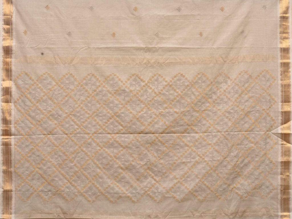 White Uppada Cotton Handloom Saree with Jamdani Pallu Design u1774