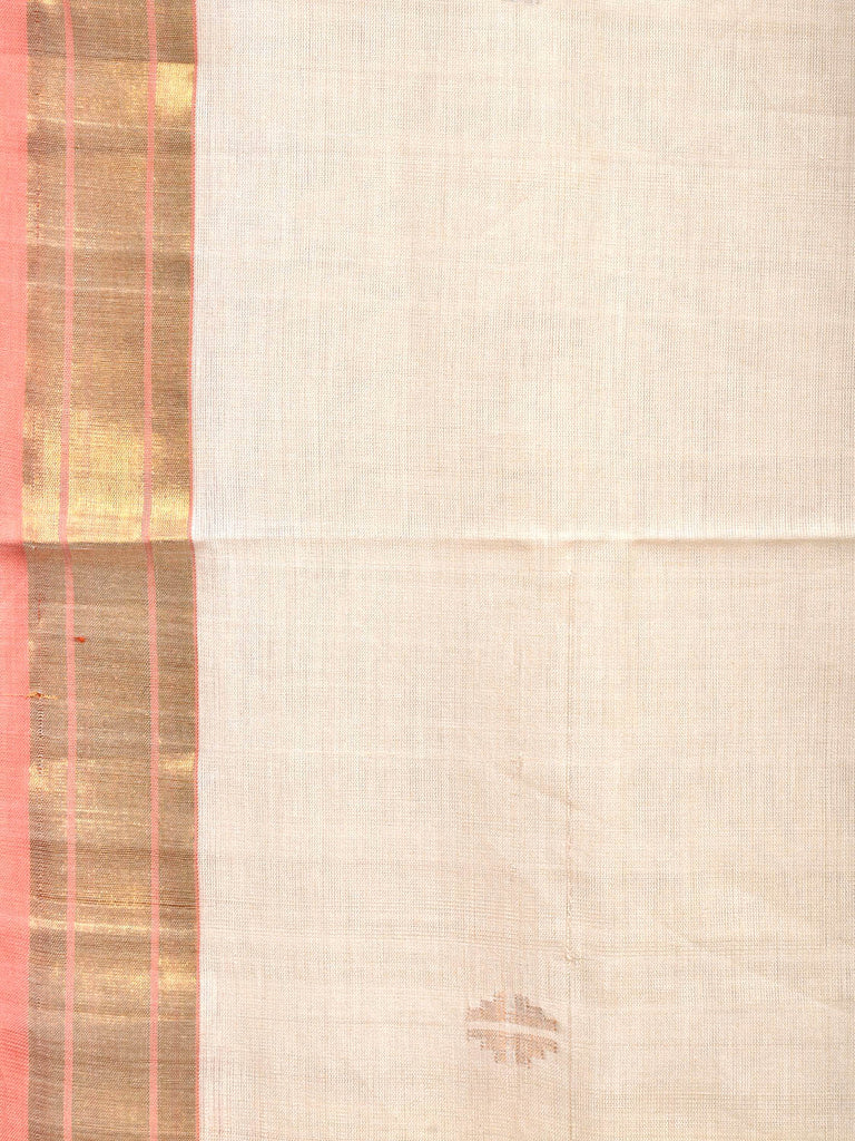 White Uppada Cotton Handloom Saree with Mango Design Pallu u1658