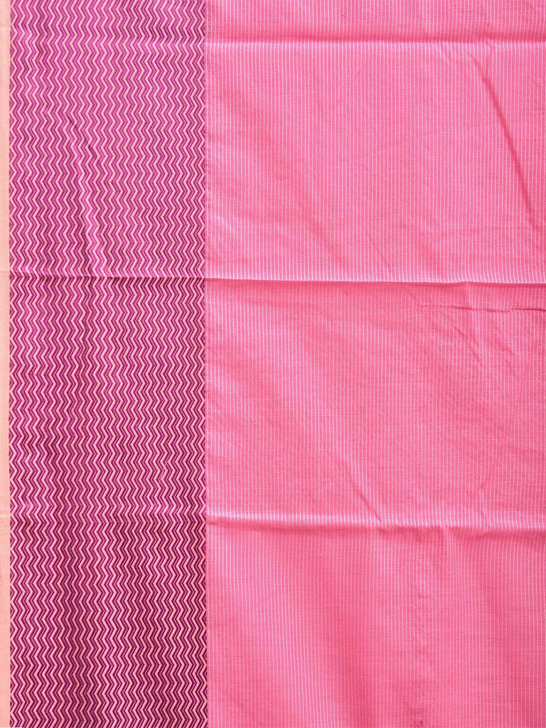 Baby Pink and Pink Bamboo Cotton Saree with Strips Design No Blouse bc0752