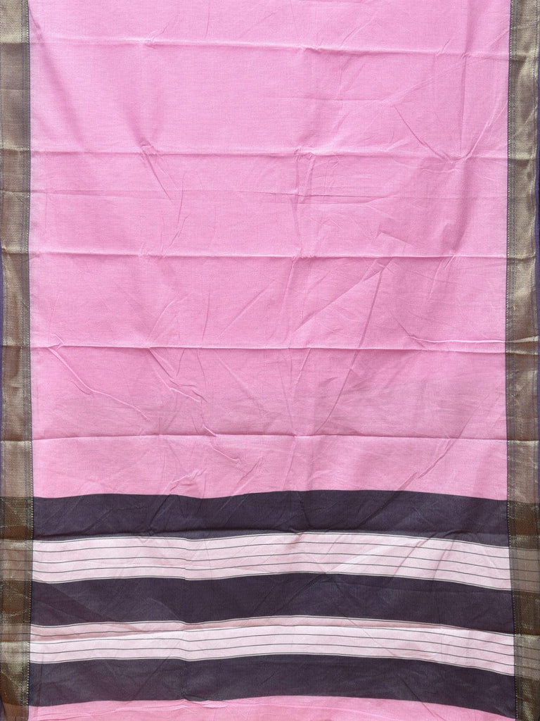 Baby Pink Bamboo Cotton Saree with Strips Design No Blouse bc0187