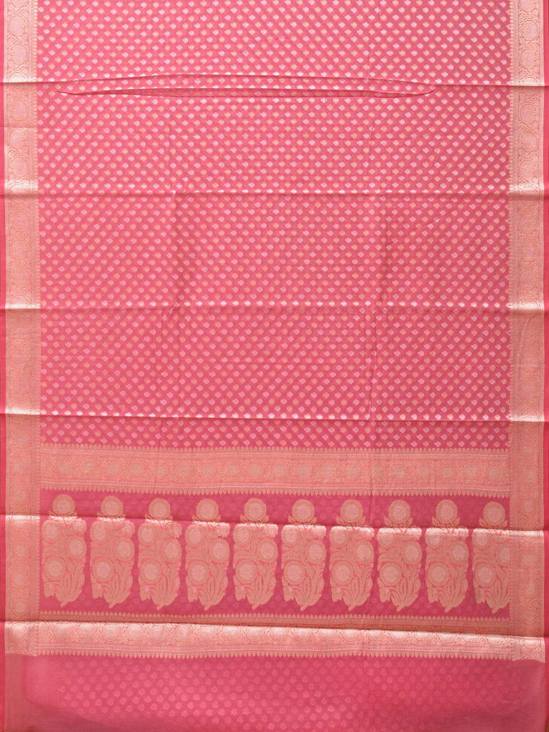 Baby Pink Cut Work Cotton Silk Saree with All Over Banaras Design o0393