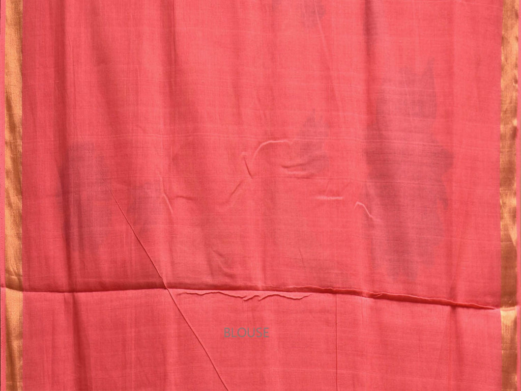 Baby Pink Khadi Cotton Handloom Saree with Big Floral Pallu Design kh0705