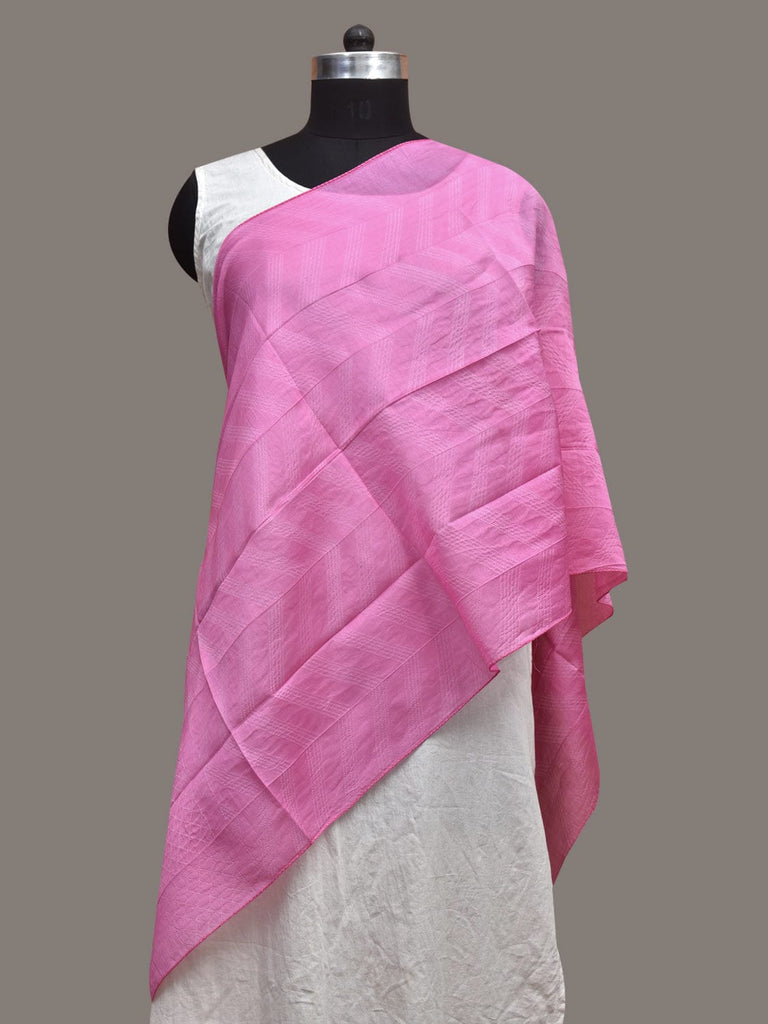 Baby Pink Shibori Sico Stole with Zig-Zag Design ds3600