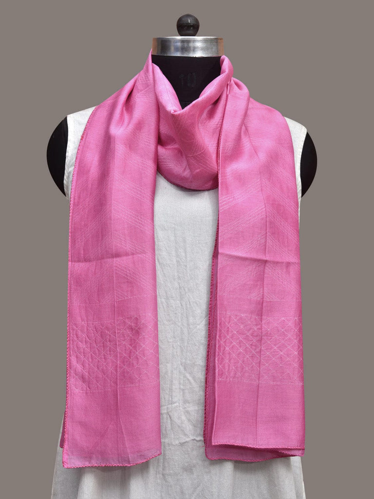 Baby Pink Shibori Sico Stole with Zig-Zag Design ds3600