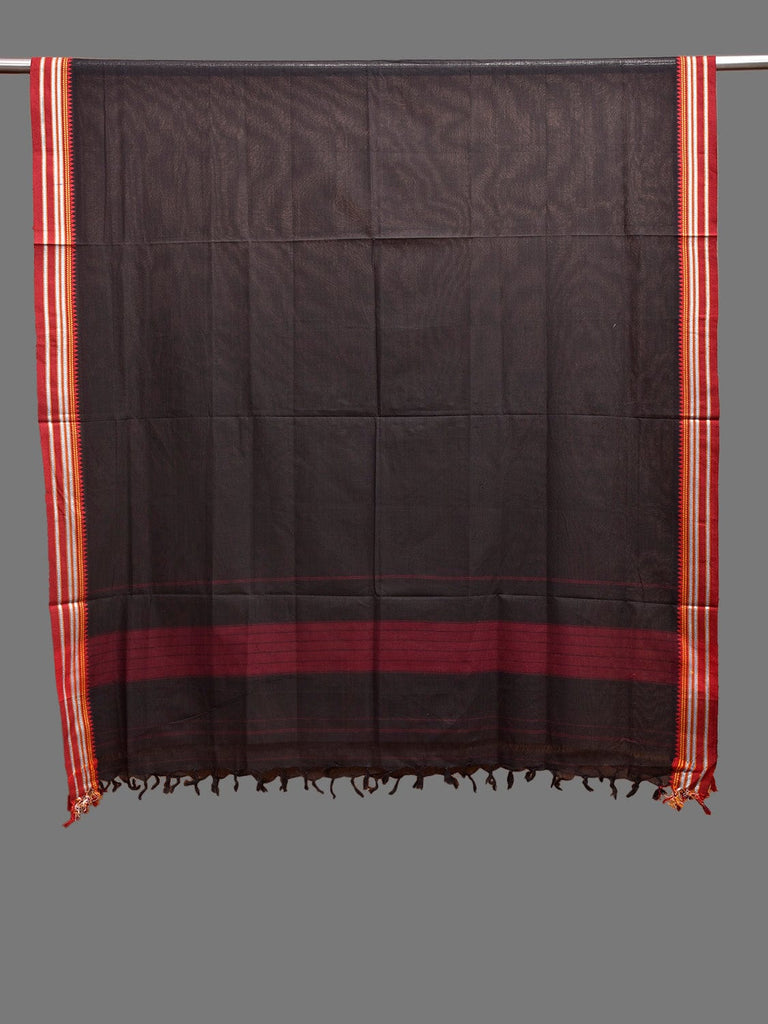 Black and Red Mangalgiri Cotton Handloom Dupatta with Border Design ds3893