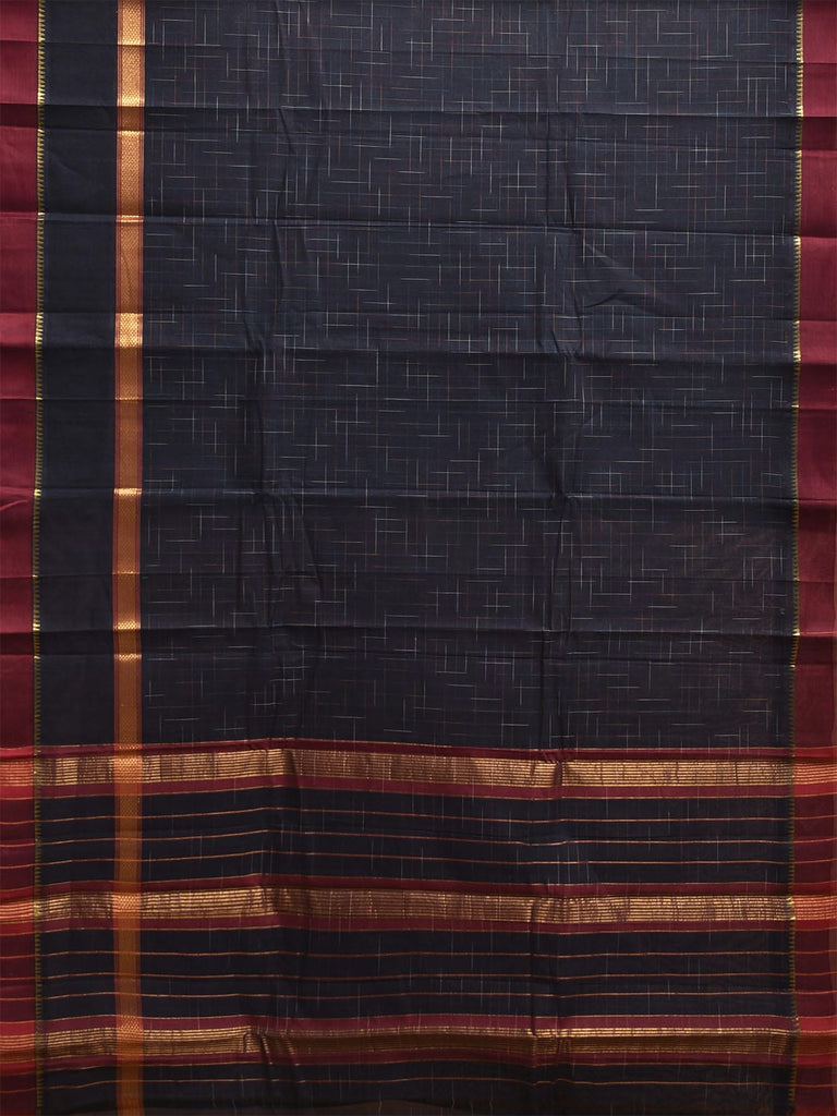 Black and Red Narayanpet Cotton Handloom Saree with Big Border Design No Blouse np1147