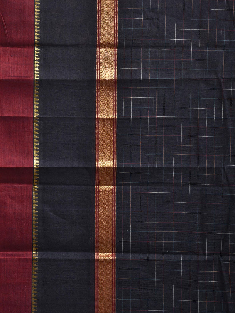 Black and Red Narayanpet Cotton Handloom Saree with Big Border Design No Blouse np1147