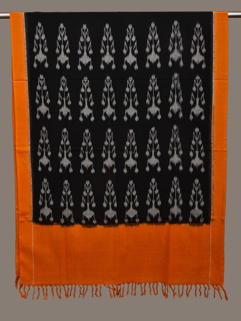 Black and Yellow Pochampally Ikat Cotton Handloom Dupatta ds1560
