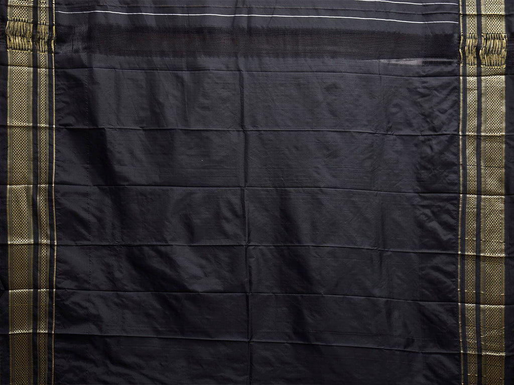 Blue and Black ilkal Viscose Saree with Checks and Big Temple Border Design il0043