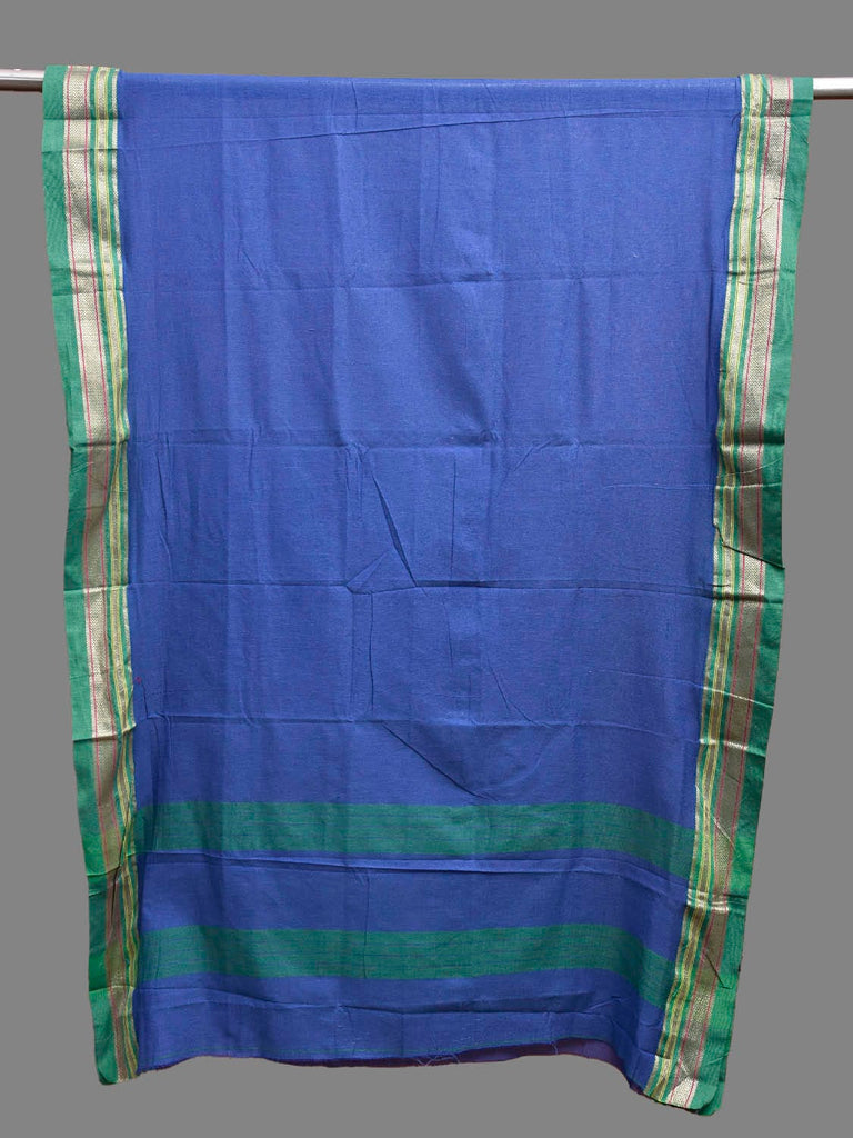 Blue and Green Bamboo Cotton Dupatta with Zari Border Design ds3868