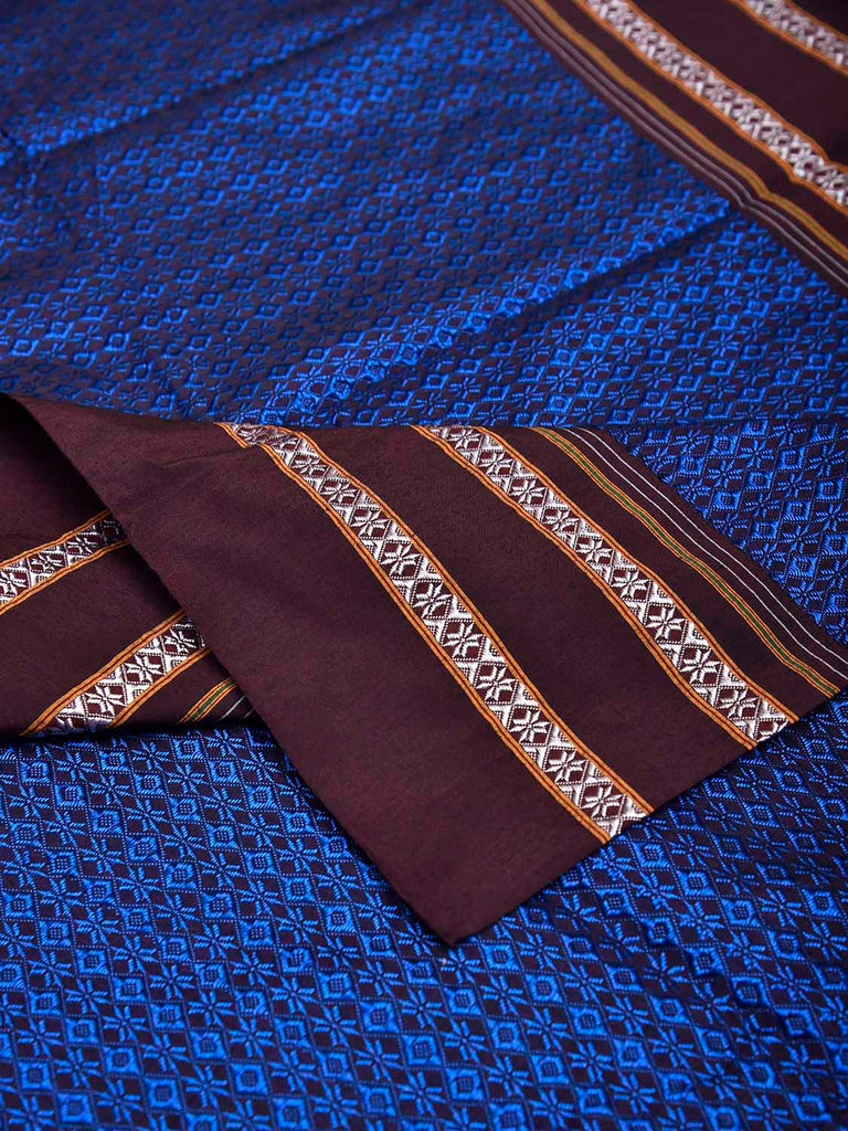 Blue and Maroon Jacquard Viscose Blouse All Over Design Length 1mt Width 31 Inches BL0102