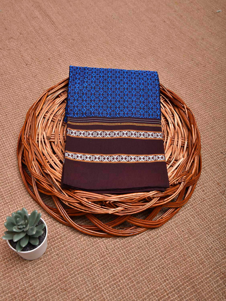 Blue and Maroon Jacquard Viscose Blouse All Over Design Length 1mt Width 31 Inches BL0102