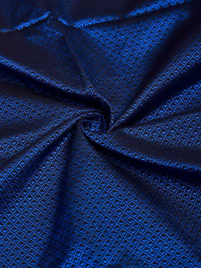 Blue and Maroon Jacquard Viscose Blouse with Contrast Border Design Length 1mt Width 31 Inches BL0178