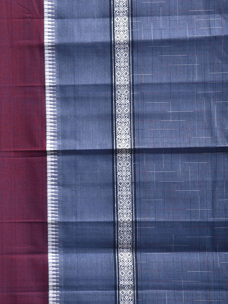 Blue and Purple Narayanpet Cotton Handloom Saree with Big Border Design No Blouse np1146