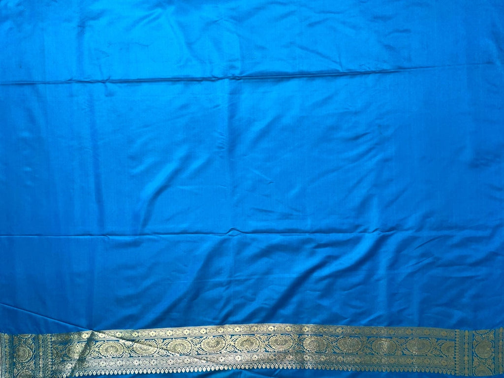 Blue Banaras Katan Silk Saree with Body Butti and Border Design b0403ds