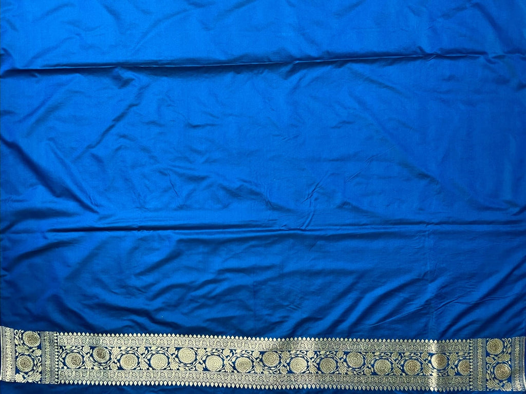 Blue Banaras Katan Silk Saree with Body Butti and Stone Work Design b0389ds