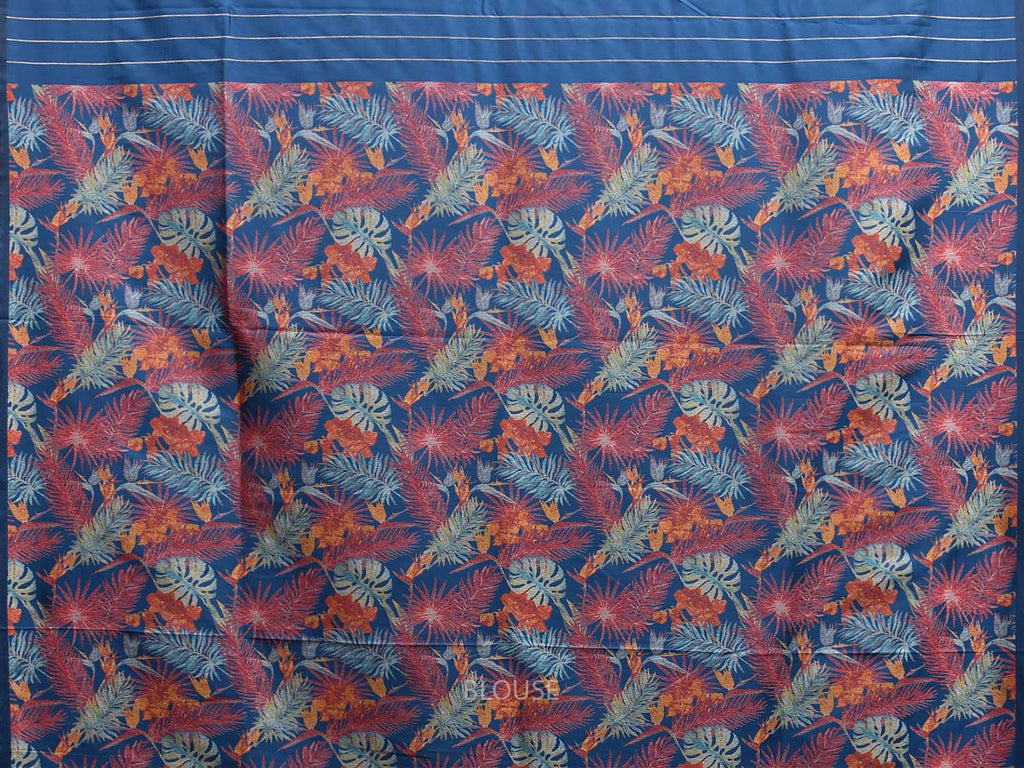 Blue E.Jacquard Viscose Silk Saree with Tree Pallu and Buta Design o0557