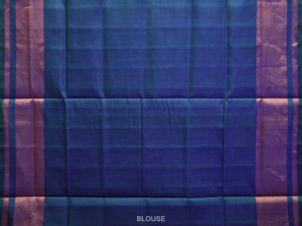 Blue Pochampally Ikat Silk Handloom Saree with Elephant and Parrot Design i0847