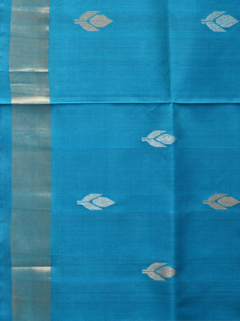 Blue Uppada Silk Handloom Saree with Floral Pallu Design u2179