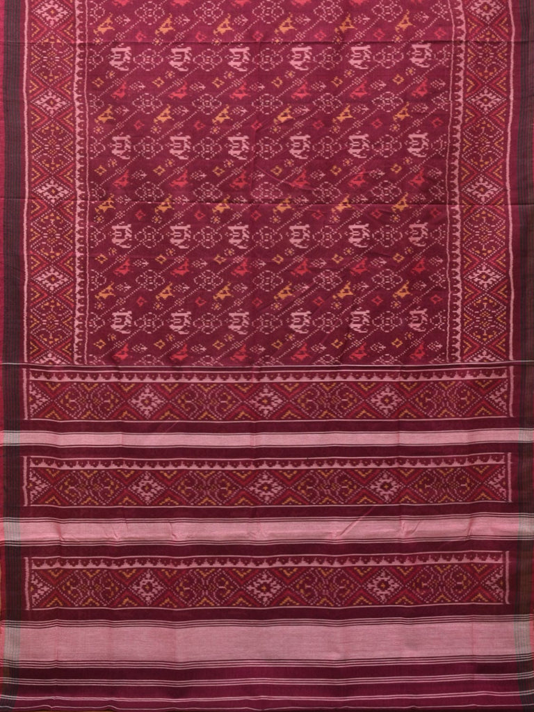 Brown Ikat Cotton Handloom Saree with Elephant and Bird Design i0815