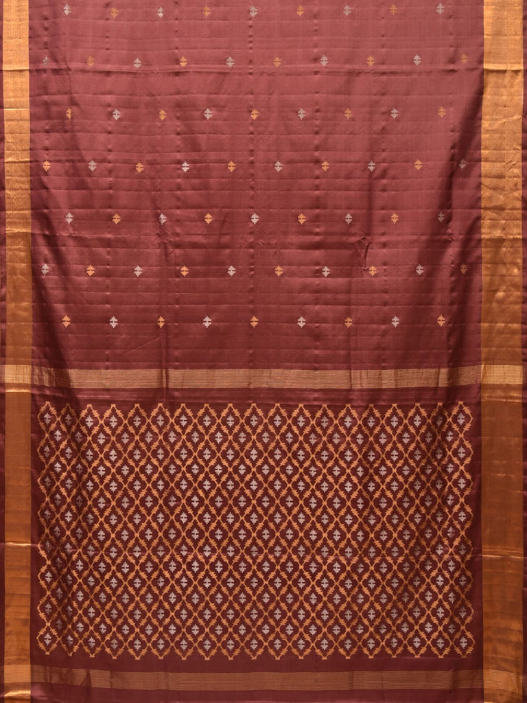 Brown Uppada Silk Handloom Saree with Jamdani Pallu Design u1997