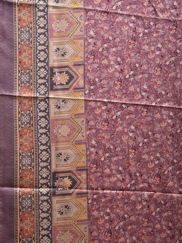 Burgundy Pashmina Print Viscose Saree with Floral Body and Pasley Pallu Design o0602