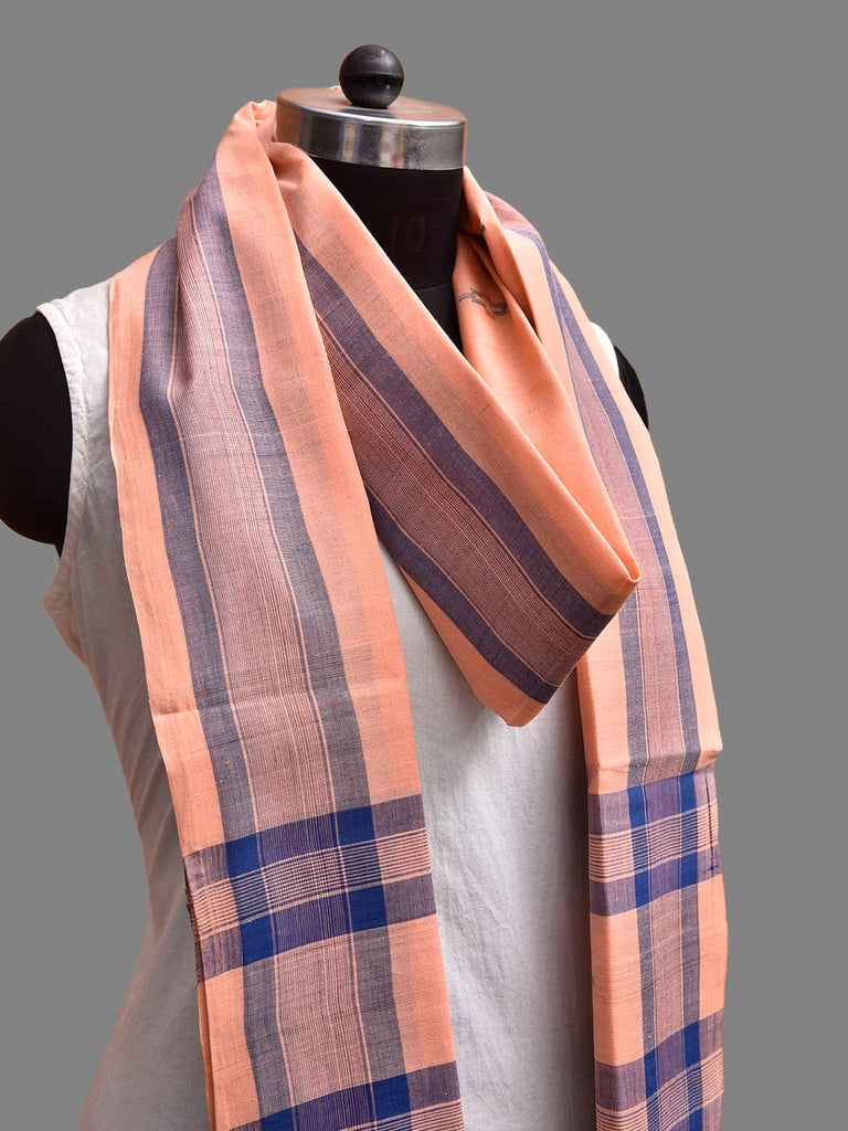 Cream and Blue Khadi Cotton Handloom Dupatta with Jamdani Buta Design ds3896