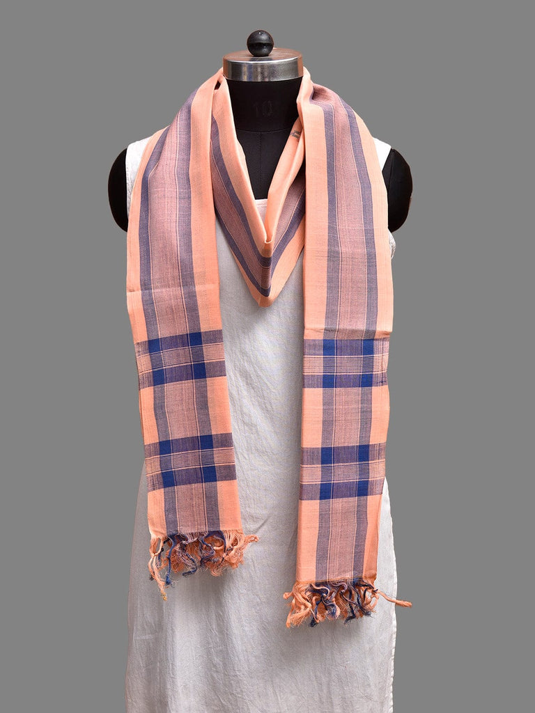 Cream and Blue Khadi Cotton Handloom Dupatta with Jamdani Buta Design ds3896