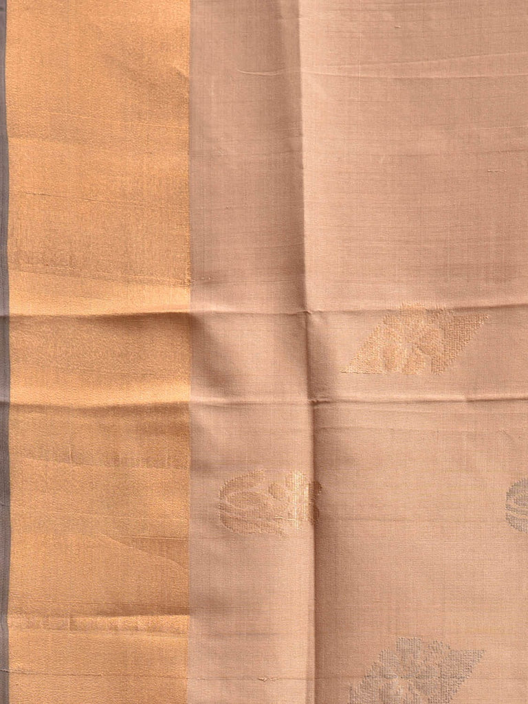 Cream and Grey Uppada Silk Handloom Saree with All Over Buta Design u2390