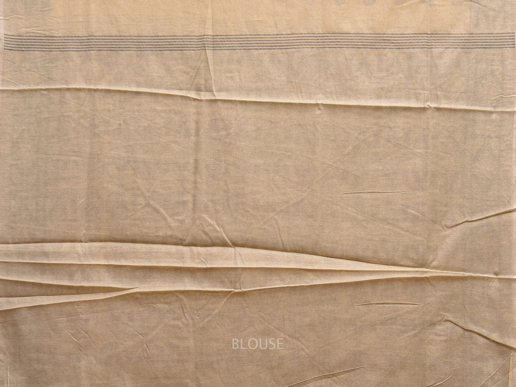 Cream and Light Grey Dhakai Jamdani Cotton Viscose Saree with Buta and Pallu-Border Design dj0045