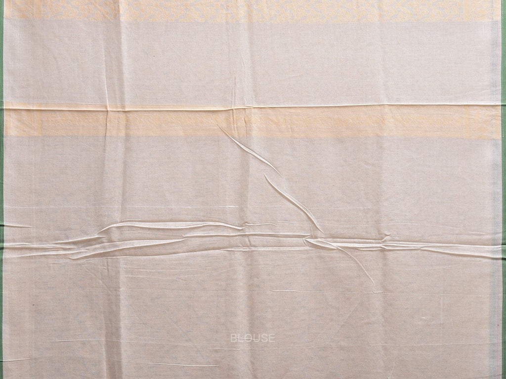 Cream Banaras Cut Work Cotton Saree with Jamdani Design b0301