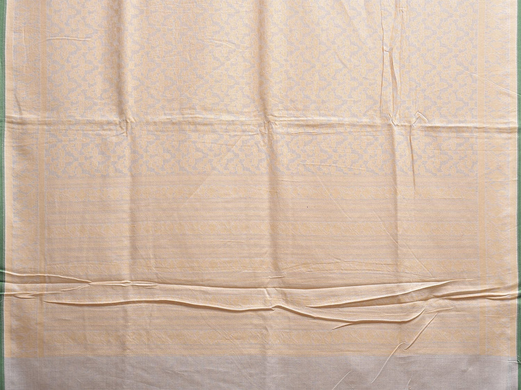 Cream Banaras Cut Work Cotton Saree with Jamdani Design b0301