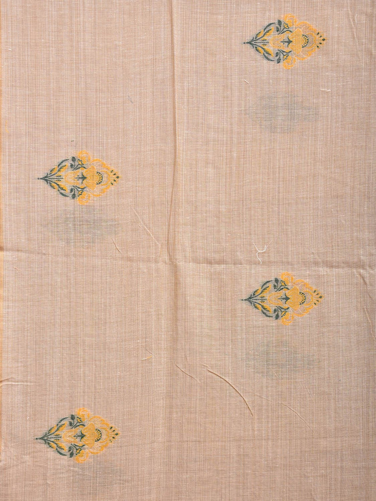 Cream Dhakai Jamdani Cotton Viscose Saree with Body Buta and Floral Pallu Design dj0021