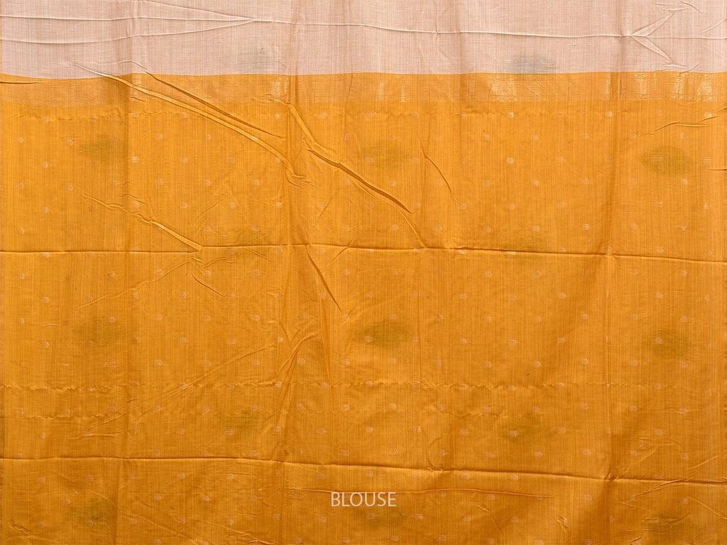 Cream Dhakai Jamdani Cotton Viscose Saree with Body Buta and Floral Pallu Design dj0021