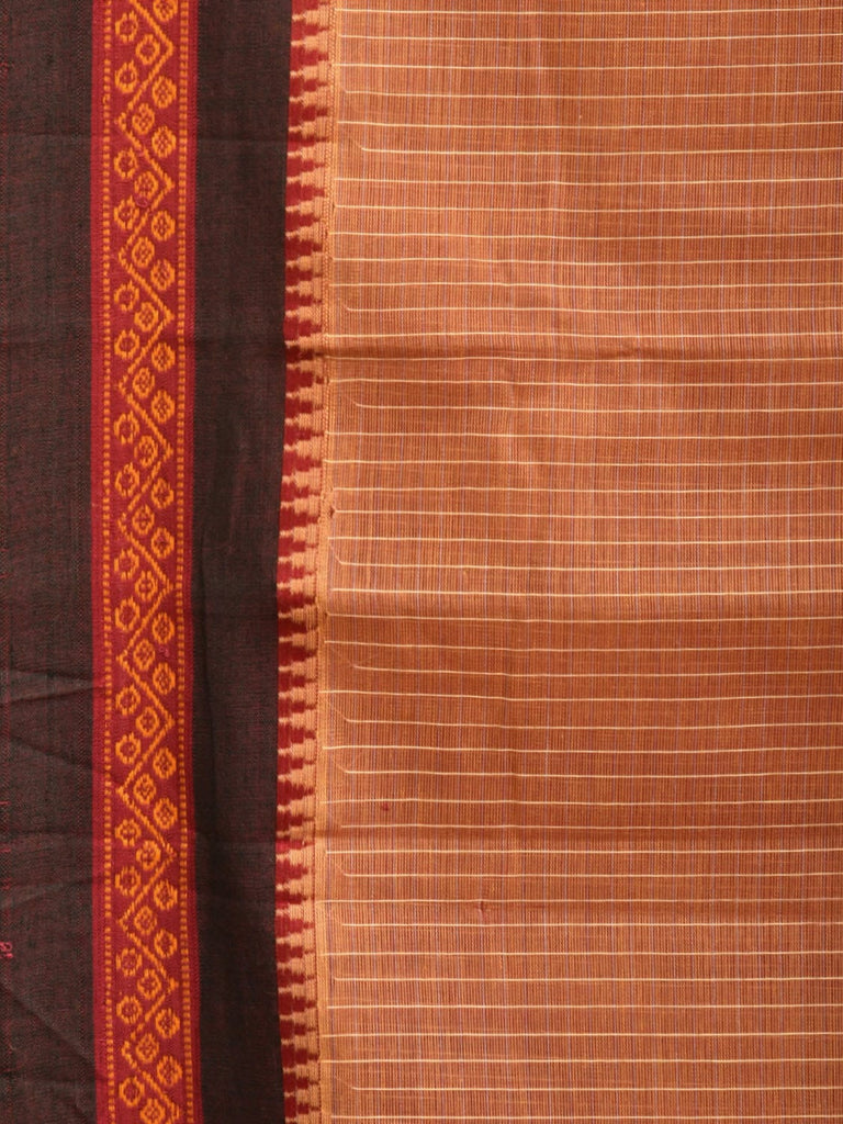 Cream Narayanpet Cotton Handloom Saree with Checks Design No Blouse np0846