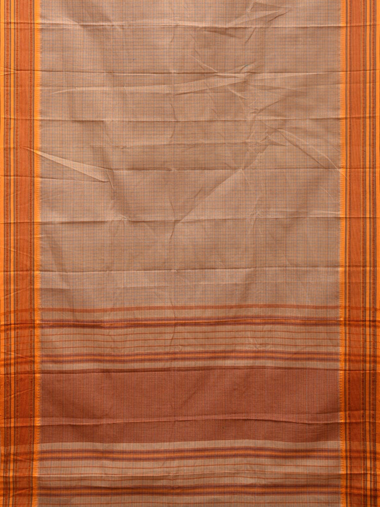 Cream Narayanpet Cotton Handloom Saree with Strips Design No Blouse np0798