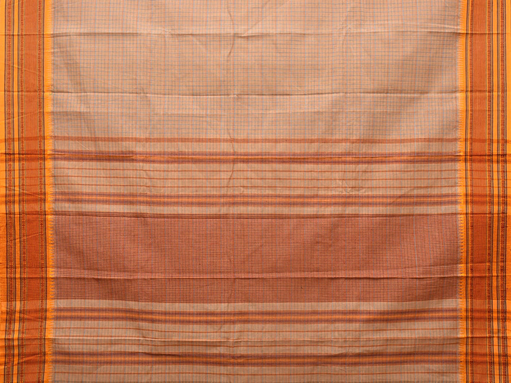 Cream Narayanpet Cotton Handloom Saree with Strips Design No Blouse np0798