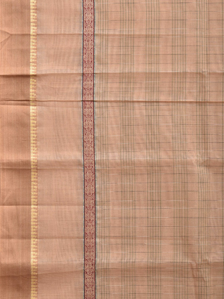 Cream Narayanpet Cotton Handloom Saree with Strips Design No Blouse np0850