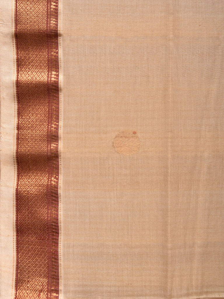 Cream Uppada Cotton Handloom Saree with Pallu Design u2127
