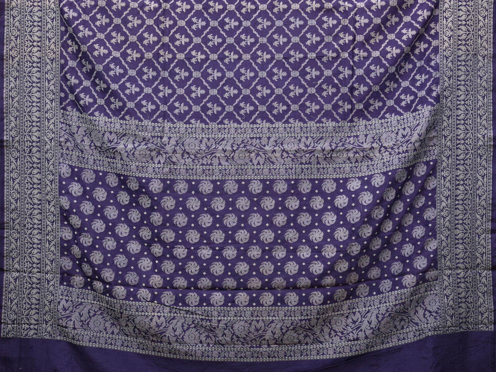 Dark Blue Cut Work Tussar Cotton Handloom Saree with All Over Jamdani Style Design o0389