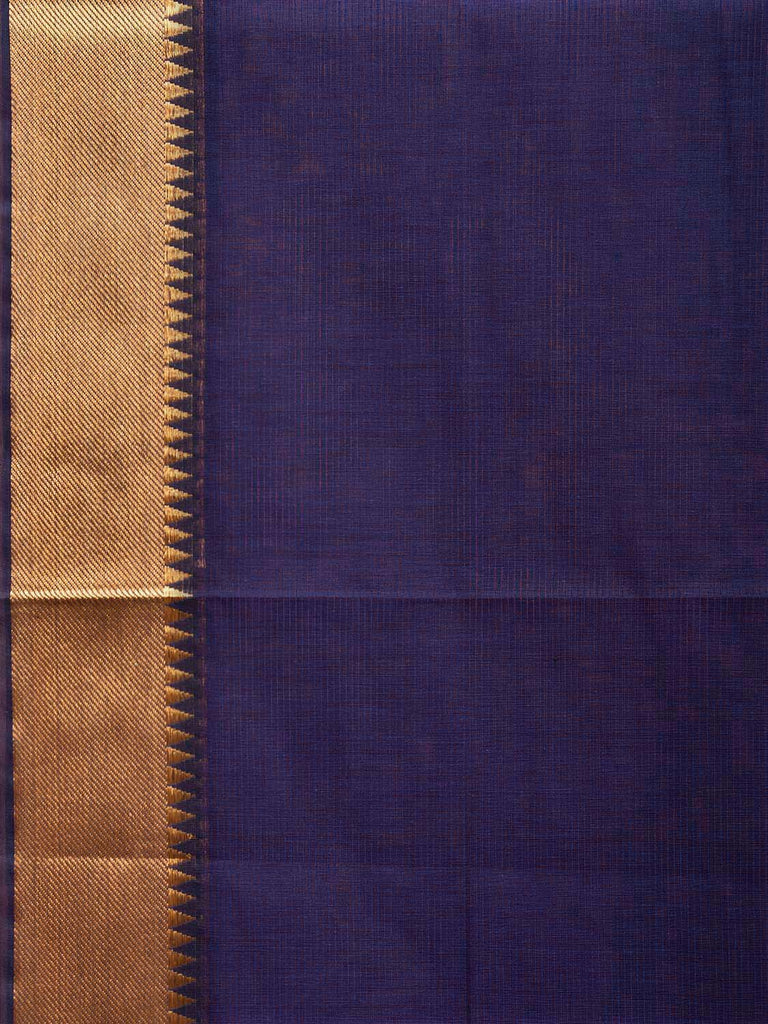 Dark Blue Mangalgiri Cotton Handloom Saree with Strips and Zari Border Design No Blouse mn0083