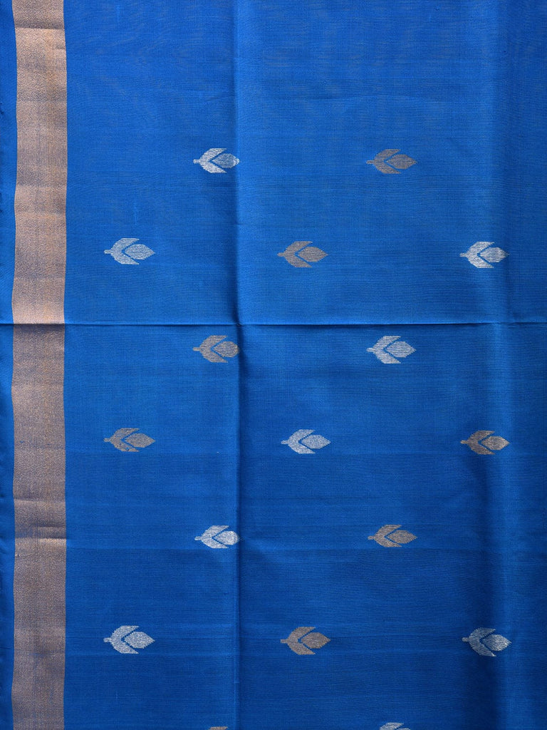 Dark Blue Uppada Silk Handloom Saree with Floral Pallu Design u2289