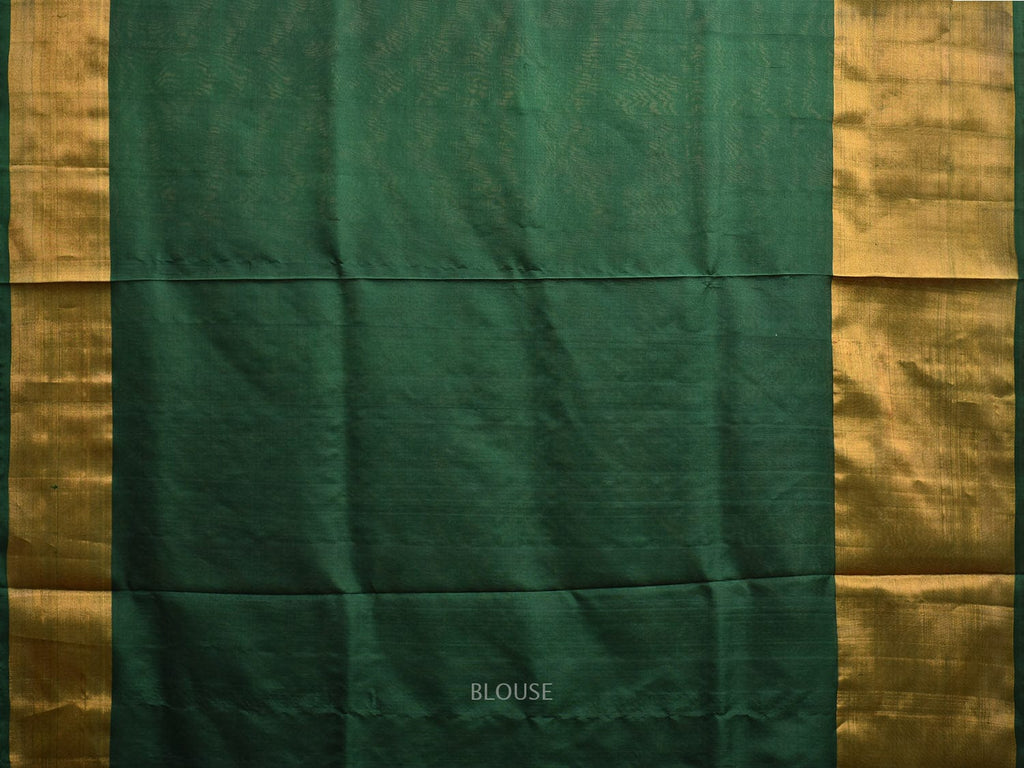 Dark Green Uppada Silk Handloom Saree with All Over Dhaka Jamdani Design u2327