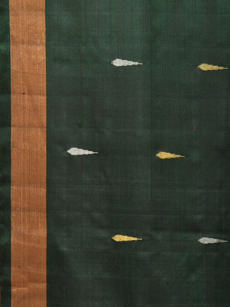 Dark Green Uppada Silk Handloom Saree with Floral Pallu Design u2040