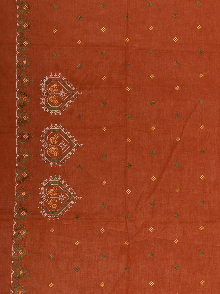 Fawn Kasuti Khadi Cotton Blouse with Peacock Design Length 1mt Width 44 Inches BL0156