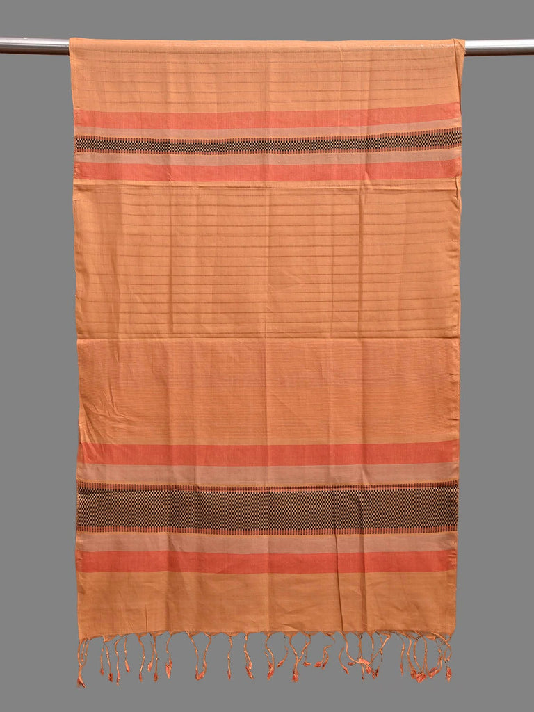 Fawn Mangalgiri Cotton Handloom Stole with Strips Design ds3903