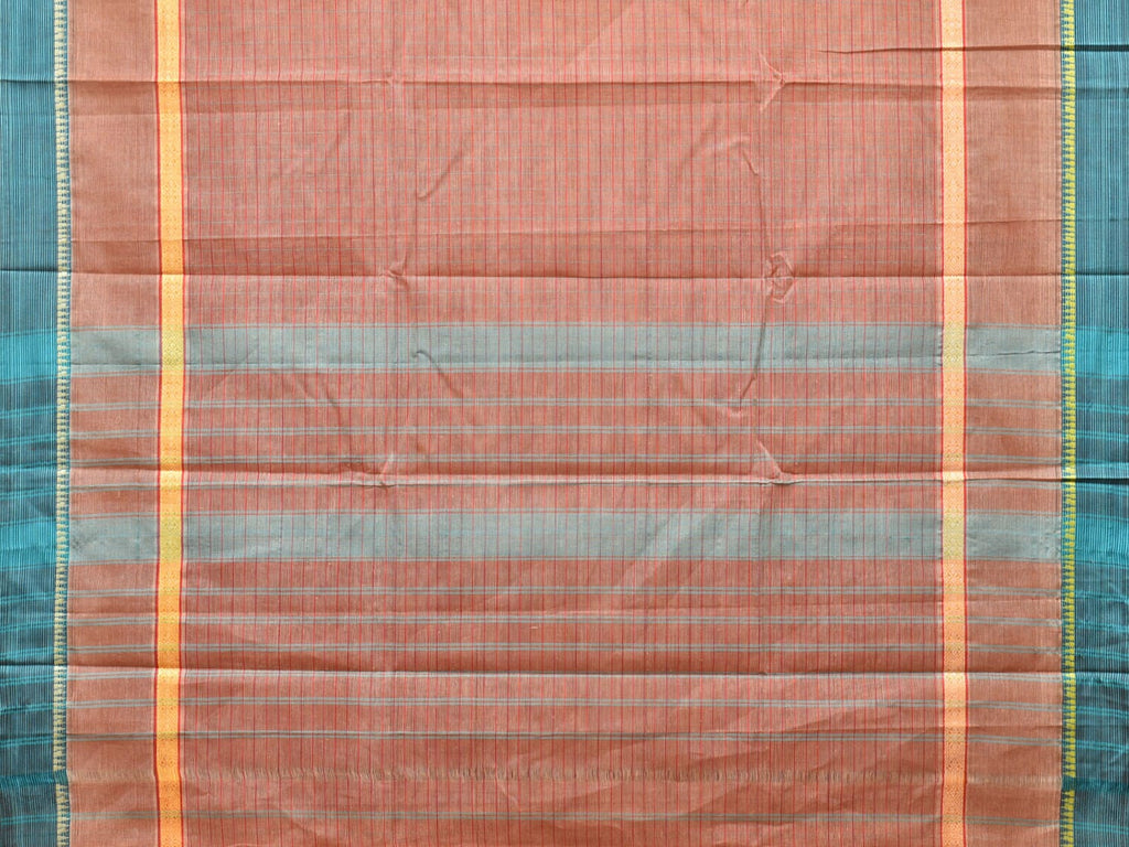Fawn Narayanpet Cotton Handloom Saree with Strips Design No Blouse np0778