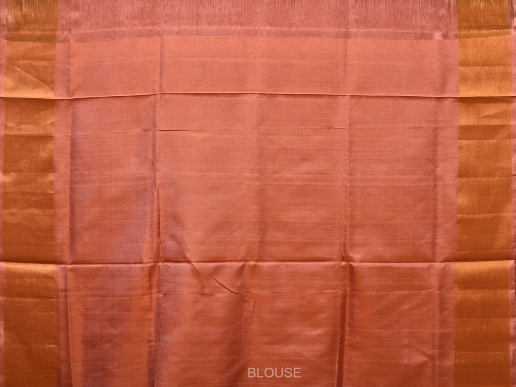 Fawn Uppada Silk Handloom Plain Saree with Strips Pallu Design u2144