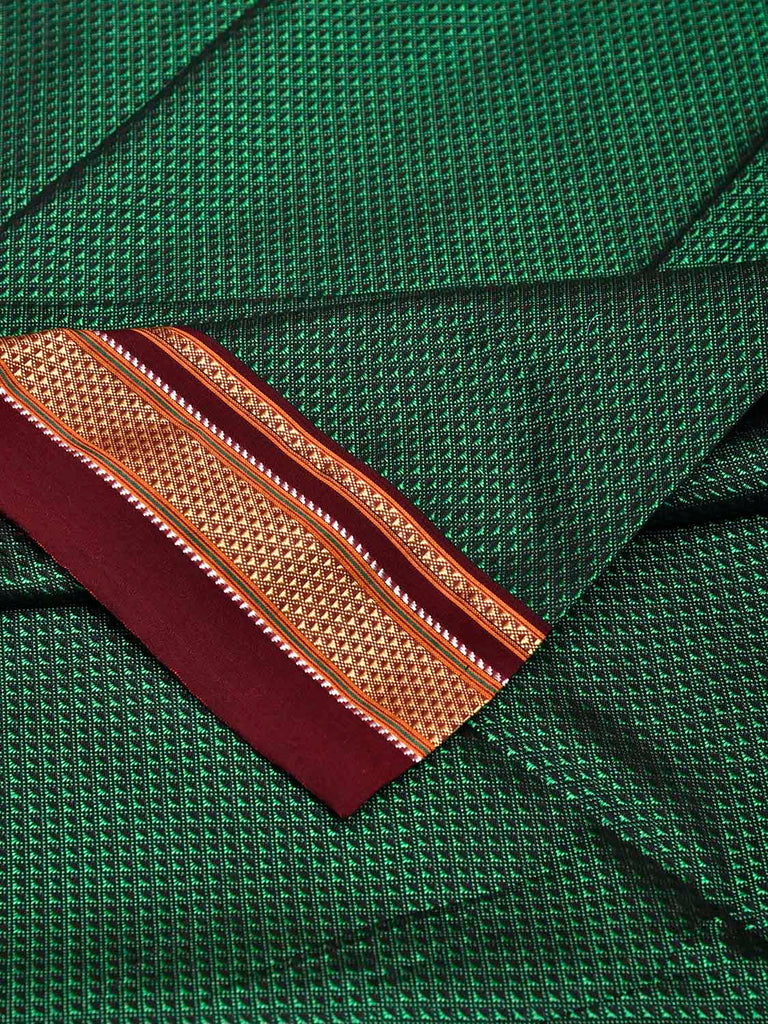 Green and Maroon Jacquard Viscose Blouse with Border Design Length 1mt Width 31 Inches BL0115