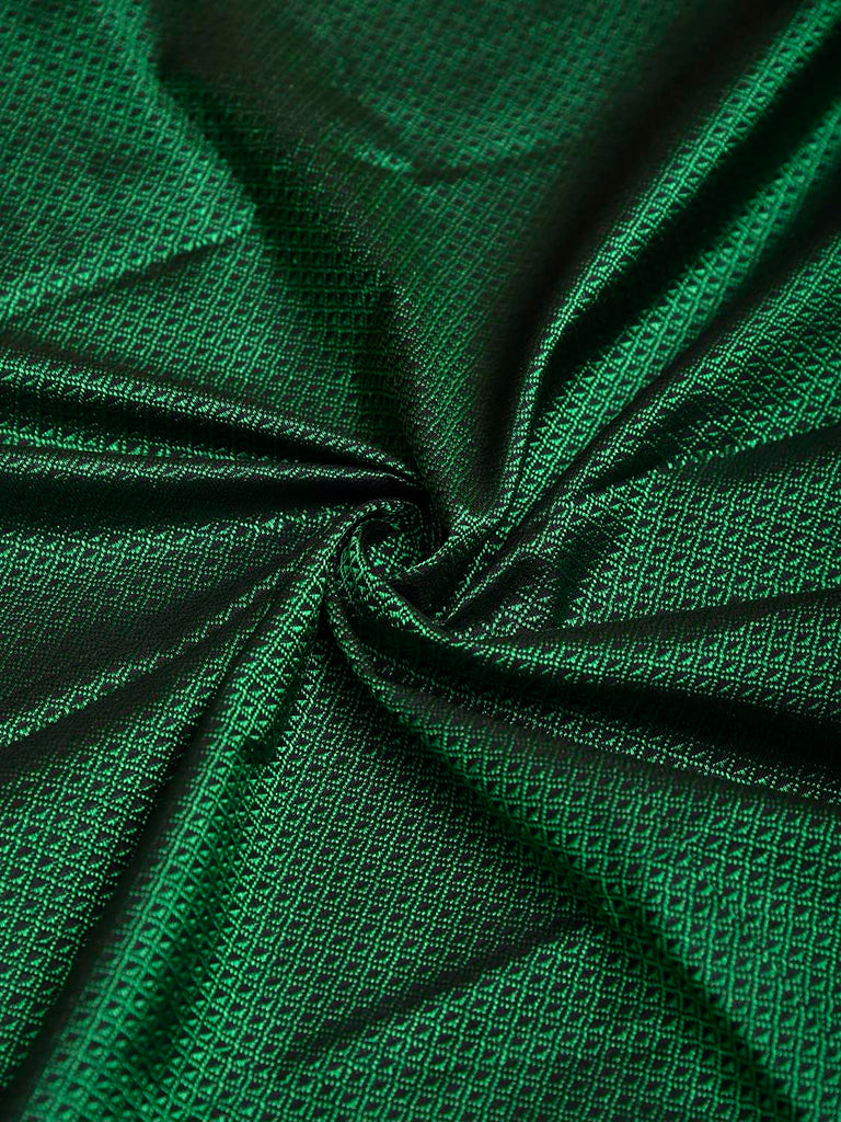 Green and Maroon Jacquard Viscose Blouse with Contrast Border Design Length 1mt Width 31 Inches BL0174